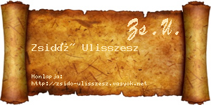 Zsidó Ulisszesz névjegykártya